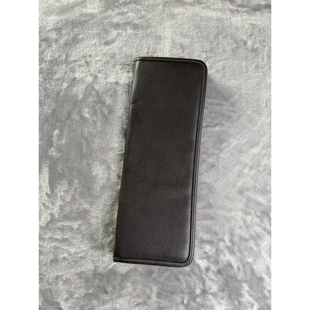 Brooks Brothers Men's Brown Pebbled Zipper Travel Tie Case